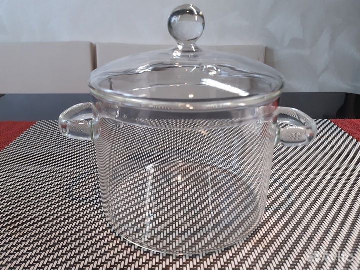 Кастрюля стеклянная огнеупорная 1,2 л, 20х14 см