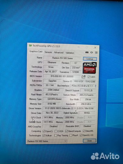 Sapphire Nitro+ RX 580 8gb