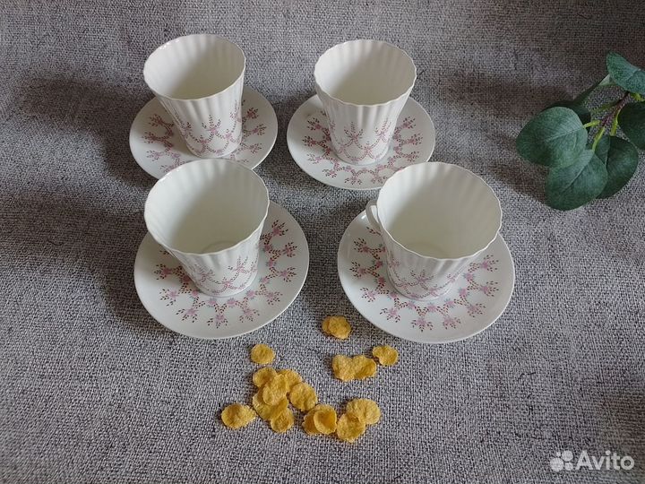 Чашка с блюдцем костяной фарфор