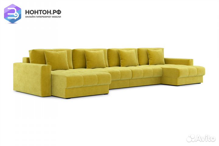 Диван п-образный тик-так Монарх М2О2 горчичный