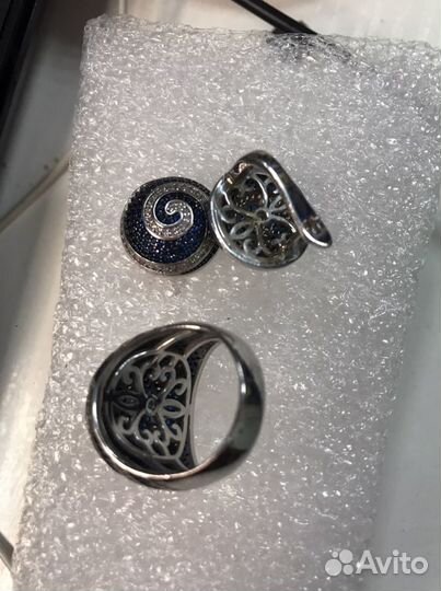 Серебряные серьги кольцо