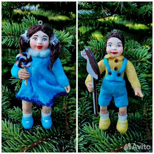 Елочные игрушки из ваты