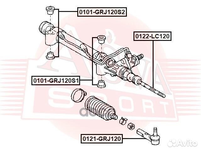 Сайлентблок рулевой рейки toyota 0101-GRJ120S1