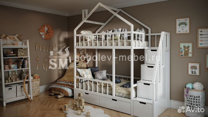 Кровать двухъярусный домик. Производство Уфа