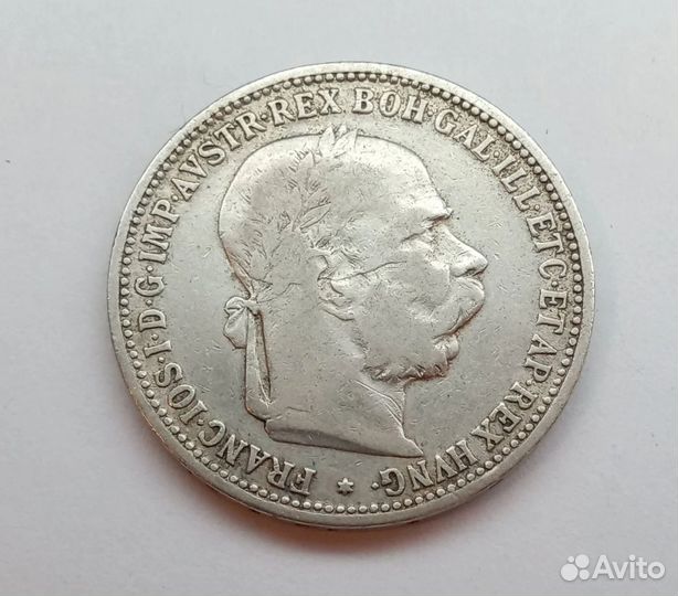 Австрия 1 крона 1893 г. серебро