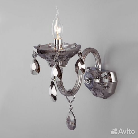 Бра настенный металлический с хрусталем классика