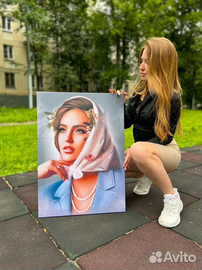 Портрет по фото, печать на холсте