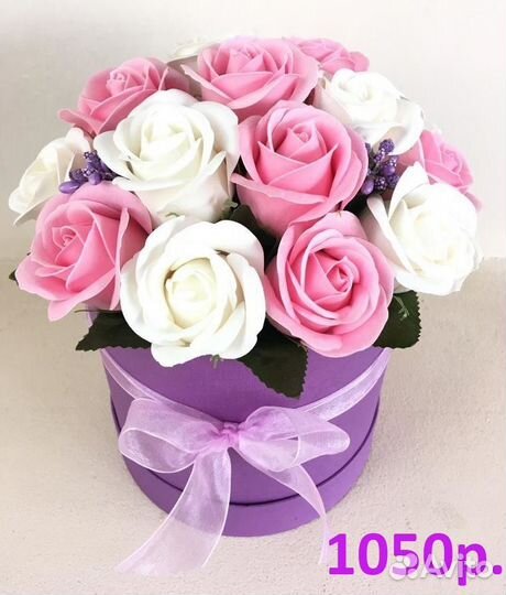 Букет из мыльных роз в коробке