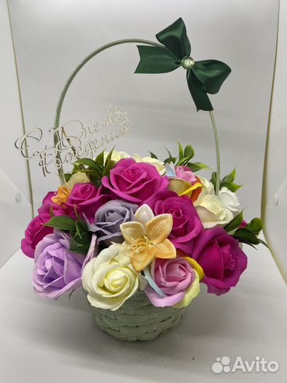 Подарок с мыльными розами