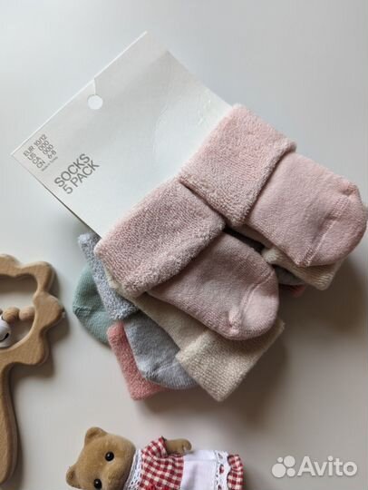 Новые махровые носочки h&m для новорожденных 10/12
