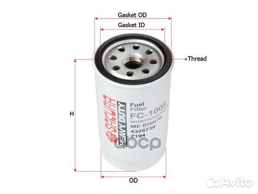 Фильтр топл Mitsubishi Canter 75 FC1005 Sakura