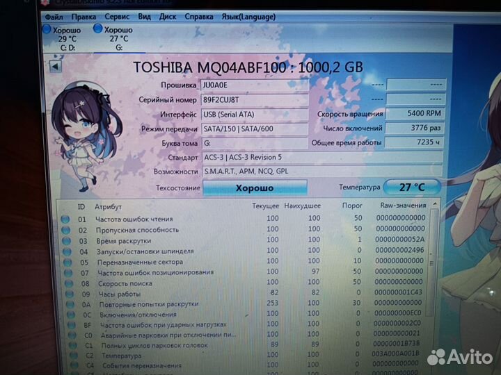 Жесткий диск 1 тб 2.5 HDD