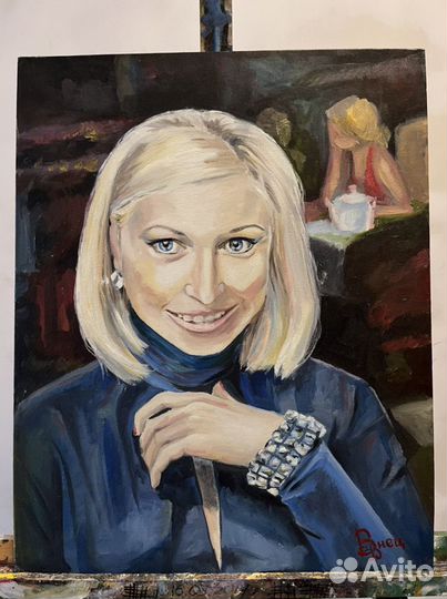 Картина маслом «В кафе»