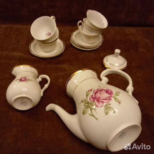 Сервиз кофейный 70-х г. Роза Thun Чехословакия