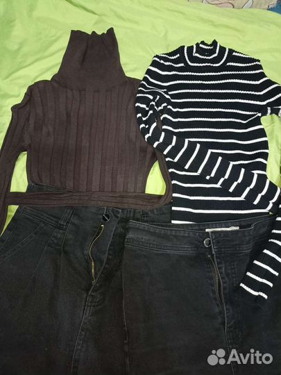 Тёплые брюки, водолазки на девушку