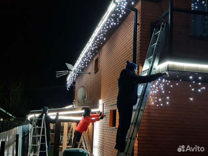 Новогоднее украшение домов,коттеджей,таунхаусов