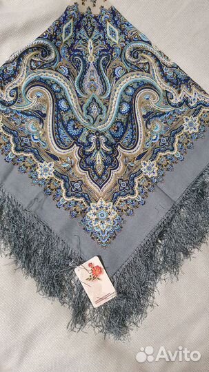 Павловопосадский платок, шерсть,89х89 новый