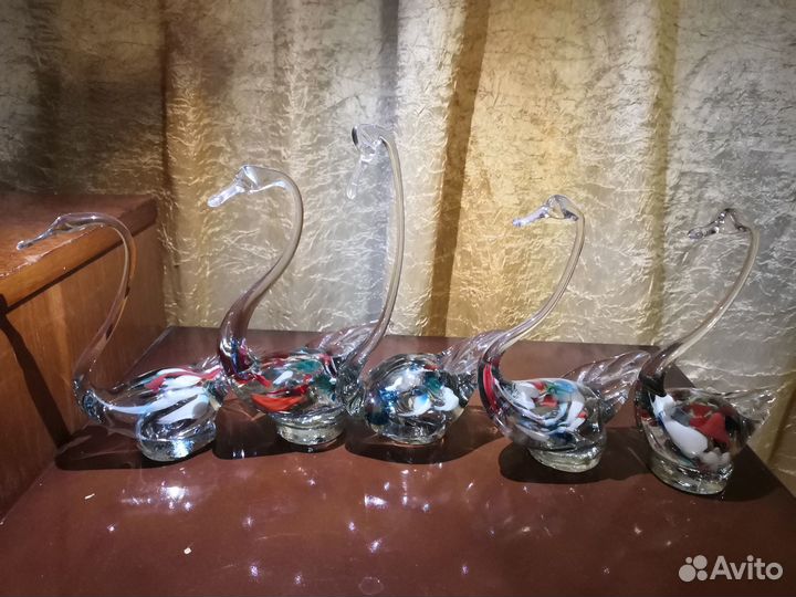 Хрустальные лебеди 5 шт
