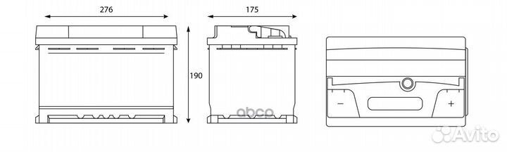 Аккумулятор gladiator EFB 77 Ah, 770 A, 276x175