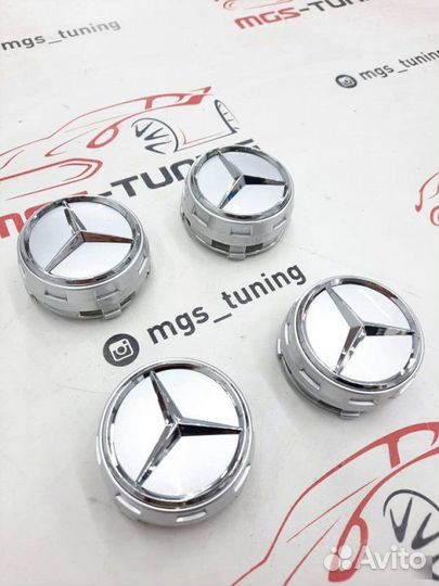 Колпачки в ступицу бочка серые Mercedes