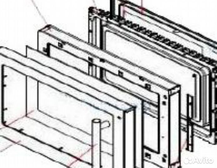 Дверь В сборе для печи свч hurakan HKN-WP900M