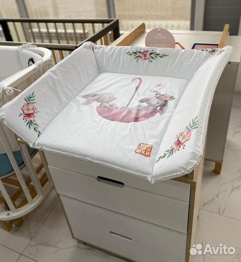 Пеленальный матрасик Топотушки Зайка-акварель (82х