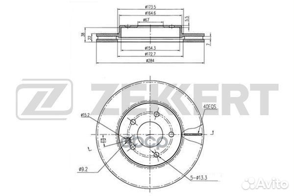 Диск торм. перед. MB C-Class (202) 93- bs-5848