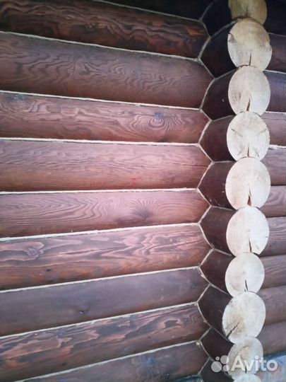 Ручная шлифовка, конопатка, покраска срубов