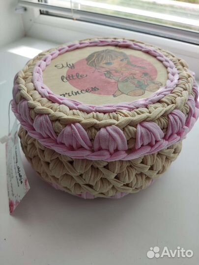 Вязанные детские корзинки