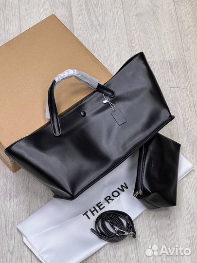 Сумка тоут The Row натуральная кожа чёрная