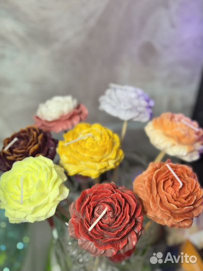 Букеты из восковых цветов ручной работы