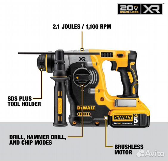 Набор перфоратор DeWalt DCH273P2 20V MAX XR