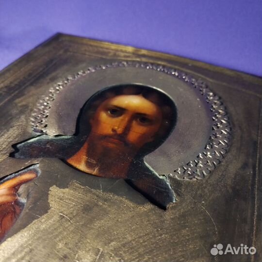 Икона Господь Вседержитель 19 век Без вмешательств