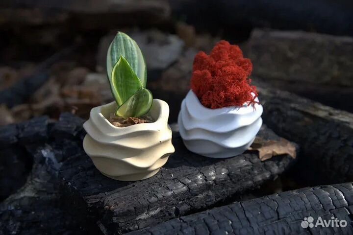 Кашпо - подсвечник из гипса и бетона