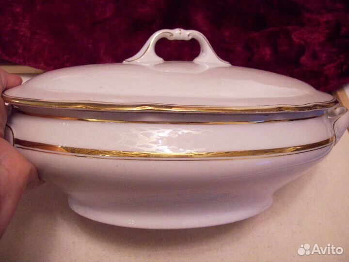 Антикварное Блюдо с крышкой Салатник Германия KPM