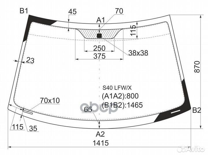Стекло лобовое volvo S40/V40 4/5D 95-03 S40 LFW