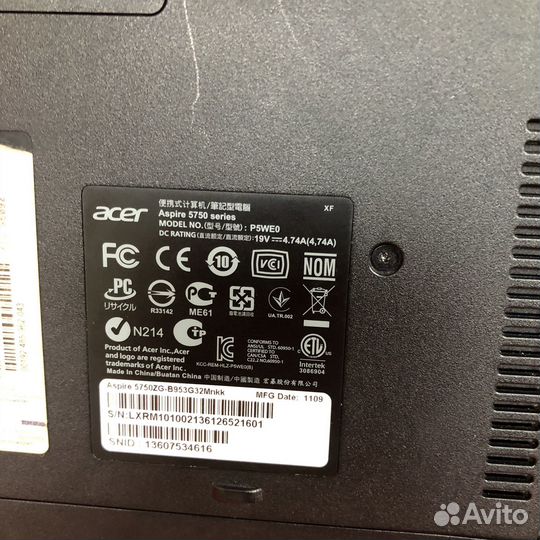 Ноутбук acer Aspire 5750 (51008)