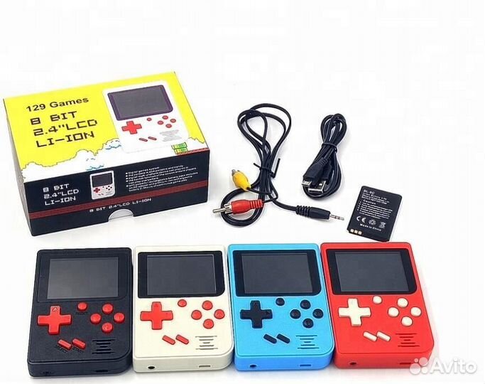 Карманная игровая приставка 8 бит (129 игр)