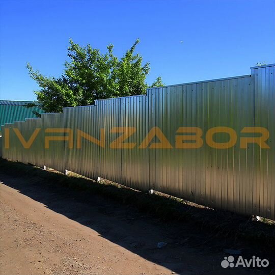 Забор из профнастила оцинкованный в Фурманове