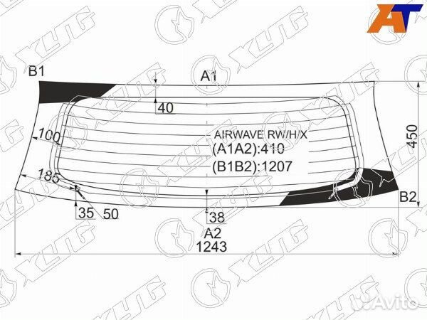 Стекло заднее honda partner