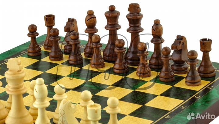 Шахматы, нарды, шашки Малахит (49294)