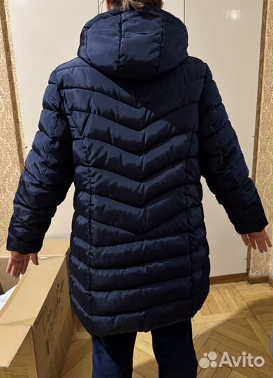 Куртка зимняя женская 56 размер, синяя, бу