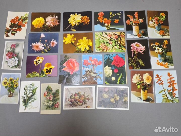 Открытки СССР с цветами