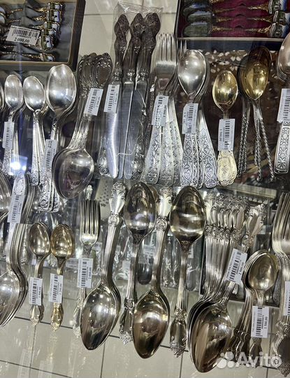 Мельхиор. Набор ножей, вилок, ложек