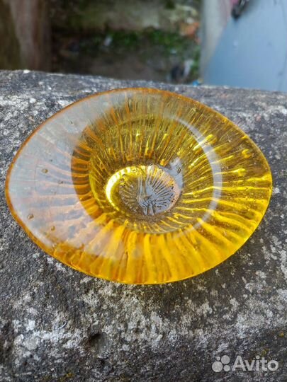 Пепельница цветное стекло СССР Гусь хрустальный