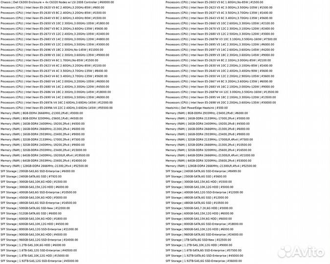Dell PowerEdge C6300 2U Node Server (w/ 4x C6320)