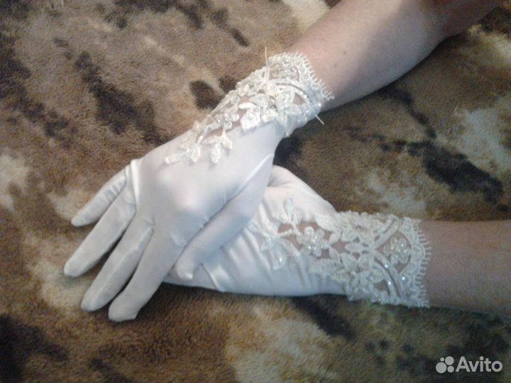 Перчатки свадебные + венок для невесты