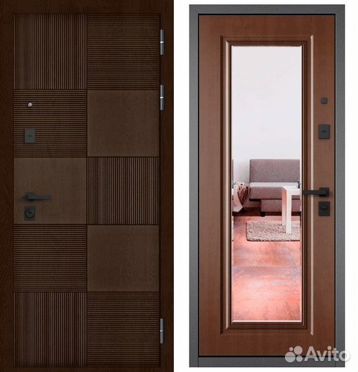 Дверь входная в квартиру с зеркалом