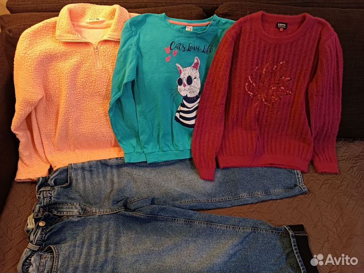 Пакет теплых вещей на девочку 146