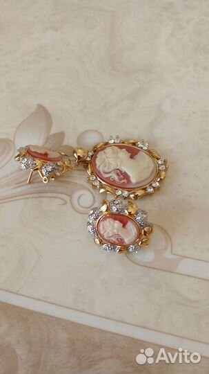 Камея комплект итальянская бижутерия